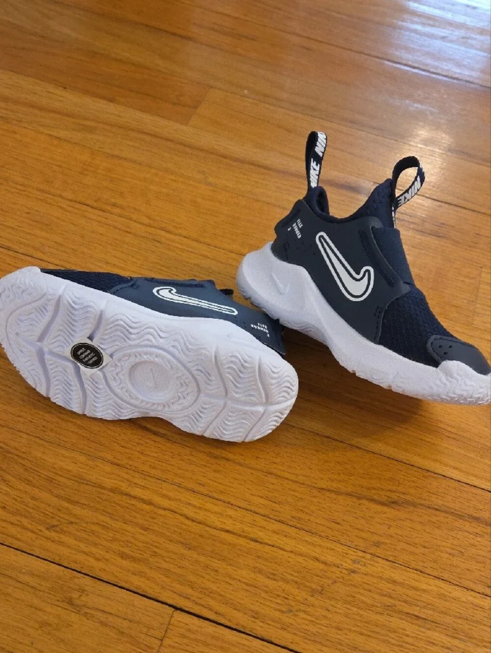 Nike Kids Navy and White Slip-On Sneakers